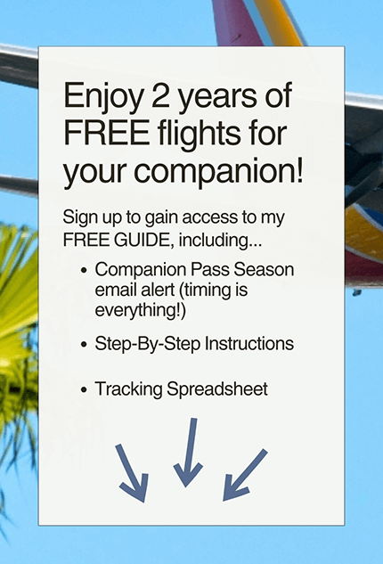 enjoy 2 years of free flights for your companion sign up now